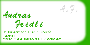 andras fridli business card