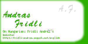 andras fridli business card